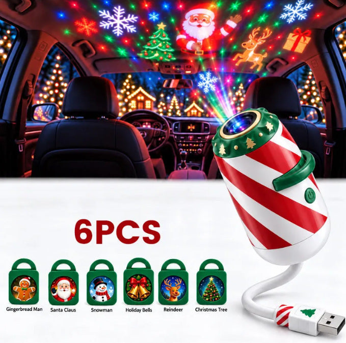 🎄 Christmas Car Window Projector – USB-Powered Holiday Light with Interchangeable Festive Designs for Cars, SUVs & Trucks