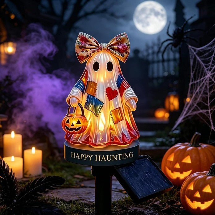 TODAY'S SPECIAL OFFER-50% OFF🎃 Solar Lighted Vintage Patchwork Ghost Garden Light