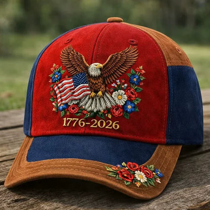 250th Anniversary Baseball Cap Distressed American Flag Print Sun Hat