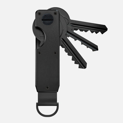 Air Keychain for Outdoor Enthusiasts: Lightweight Aluminum GPS Tracker Key Holder for Men & Women, Black, Small