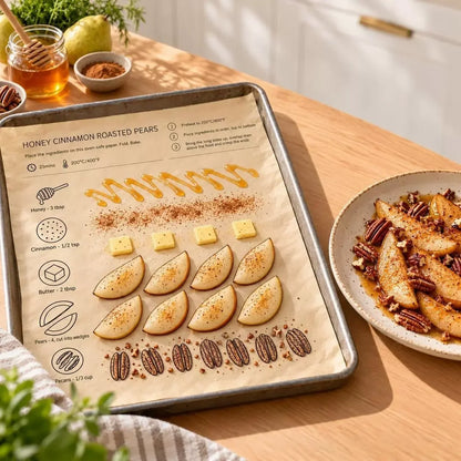 🎁25PCS Pre-Printed Baking Paper Sheets for Easy Oven Meals