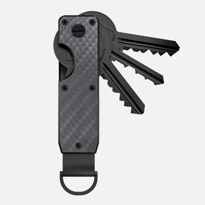Air Keychain for Outdoor Enthusiasts: Lightweight Aluminum GPS Tracker Key Holder for Men & Women, Black, Small