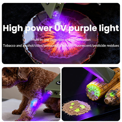 Magnetic Keychain Flashlight 400LM RGB UV Laser Rechargeable EDC Pocket Light