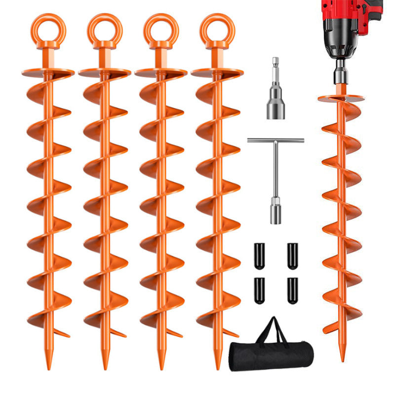 🛠️⛺ Heavy-Duty 15-Inch Spiral Ground Anchors 🌪️🔩 | Steel Screw Stakes for Trampolines & Tents