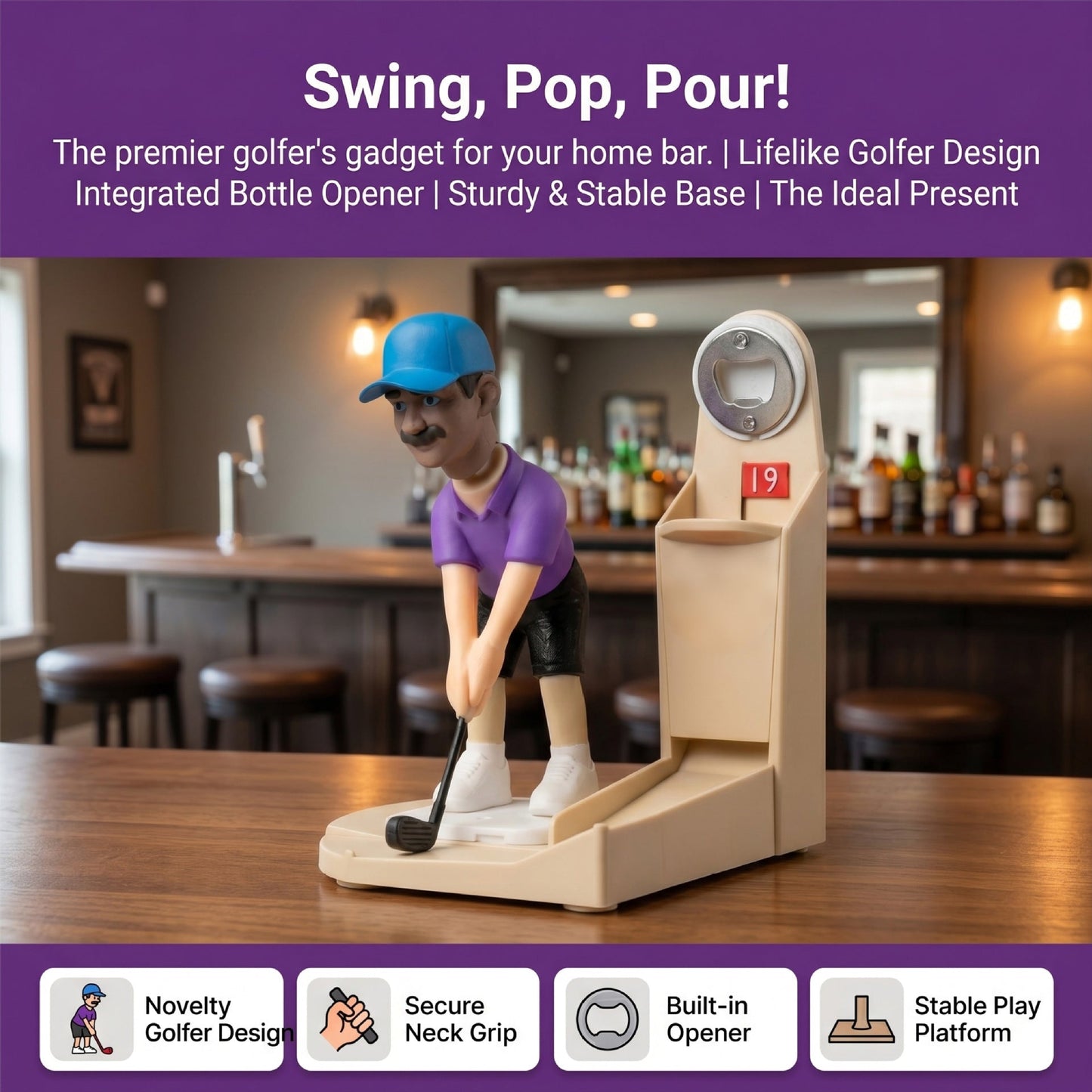 Golf Themed Portable Bottle Opener | Perfect Gift for Golf & Beer Lovers