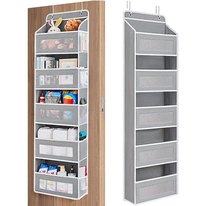 🚪 5-Tier Over Door Organizer – 5 Large Mesh Pockets, Anti-Tilt, 44 lb Capacity, Space Saver for Home