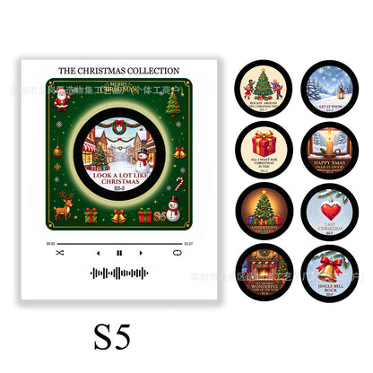 🎄🎶 Christmas Mini Vinyl Record Player Fridge Magnet ✨🎅 Light-Up Musical Christmas Decor 🎁❄️ Interchangeable Holiday Song Discs