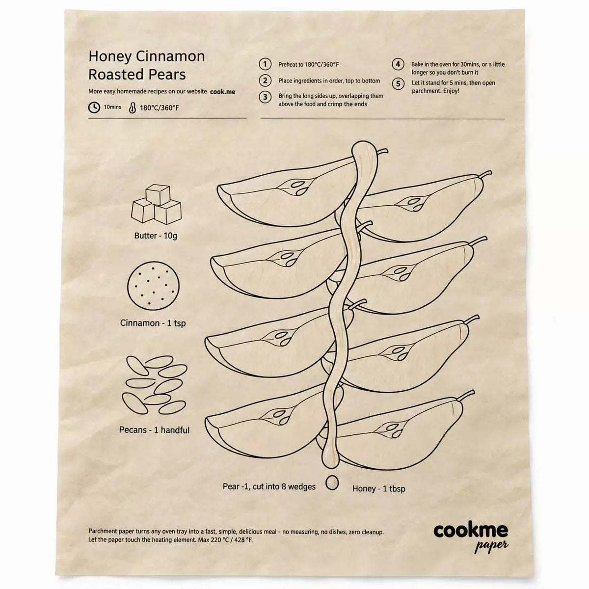 🎁25PCS Pre-Printed Baking Paper Sheets for Easy Oven Meals