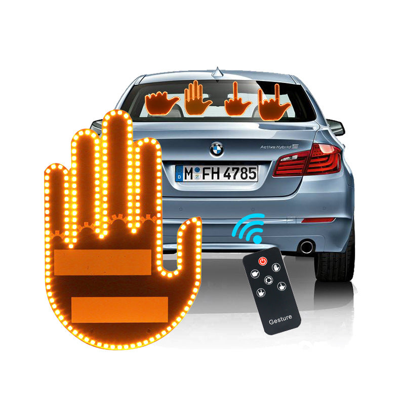 🚗🔥 LED Car Rear Window Gesture Light 😎🖕😂 – Funny Emoji & Hand Sign Display ✨ Wireless Remote Control 🚘 4 Modes | Fun Car Accessories 🎁