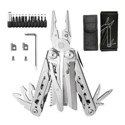 16-in-1 Camping Multi-Tool with Full-Size Scissors & Carrying Pouch