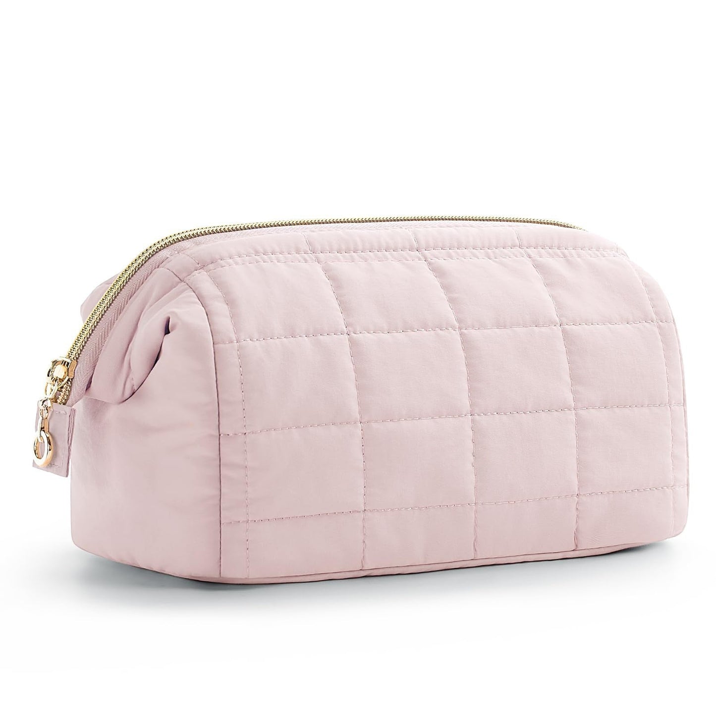 Large Capacity Quilted Travel Makeup Bag – Portable Cosmetic & Toiletry Organizer for Women