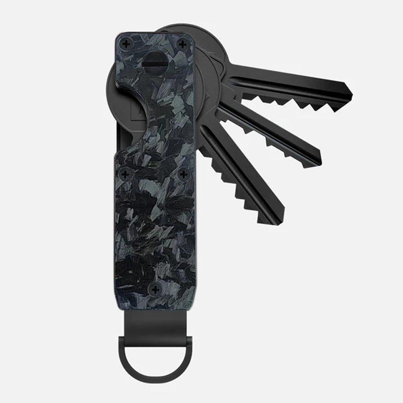 Air Keychain for Outdoor Enthusiasts: Lightweight Aluminum GPS Tracker Key Holder for Men & Women, Black, Small