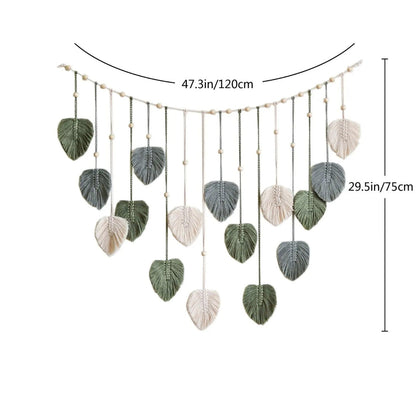 🌿Boho Macrame Leaf Wall Hanging – Bring Natural Warmth to Any Space