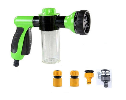 8-Pattern Garden Hose Nozzle with Built-In Soap Dispenser