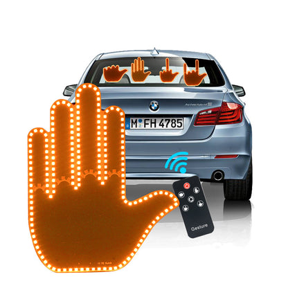 🚗🔥 LED Car Rear Window Gesture Light 😎🖕😂 – Funny Emoji & Hand Sign Display ✨ Wireless Remote Control 🚘 4 Modes | Fun Car Accessories 🎁