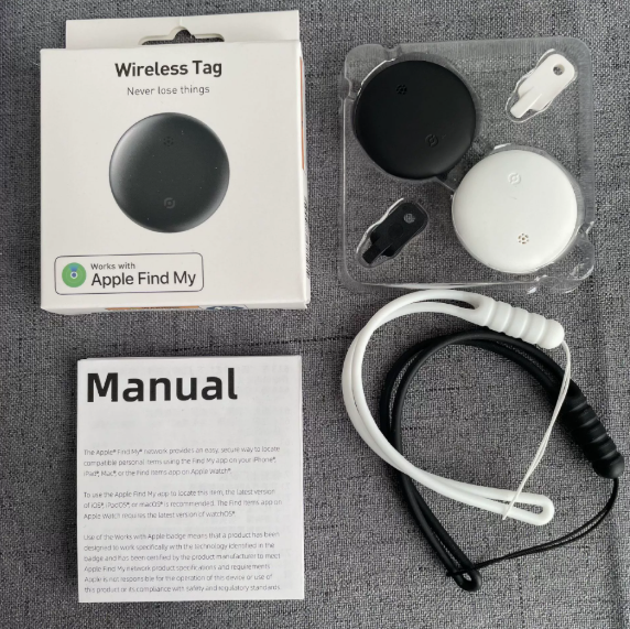 2-Pack Air Tracker Tags Works with Apple Find My (iOS Only) for Worldwide Tracking