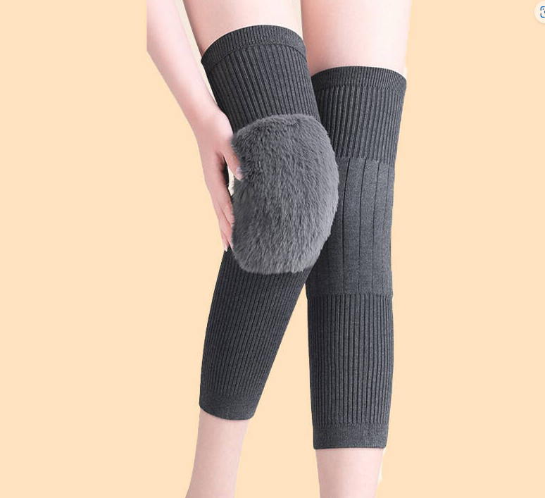 ☁️🧶Fleece-Lined Thermal Knee Warmers with Adjustable Stay-Put Strap