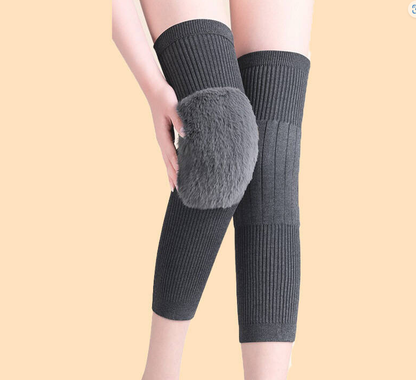 ☁️🧶Fleece-Lined Thermal Knee Warmers with Adjustable Stay-Put Strap
