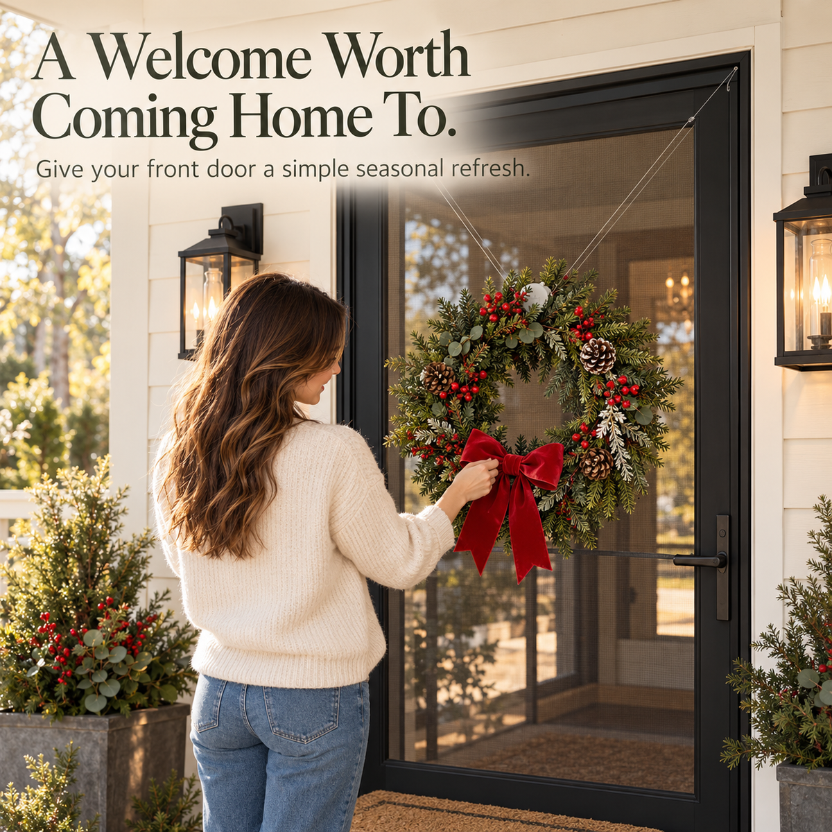 🌿 Adjustable Door Wreath Hanger | No Nails, No Adhesive