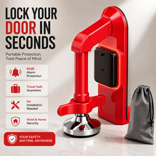 Portable Door Lock Alarm – Travel & Home Security Door Stopper
