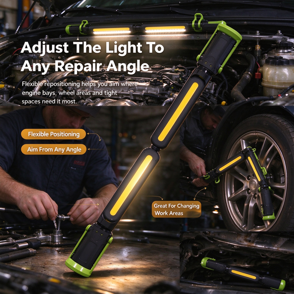 🧲💡Multifunctional Detachable Magnetic LED Auto Repair Work Light