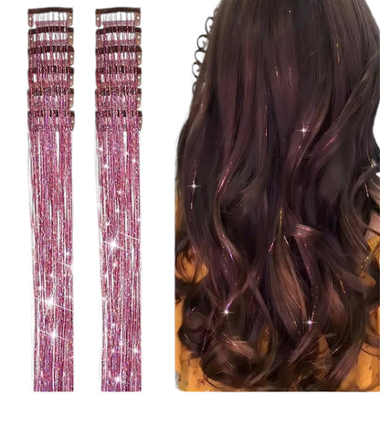 ✨Clip-In Hair Tinsel Extensions – Sparkling Fairy Hair Clips