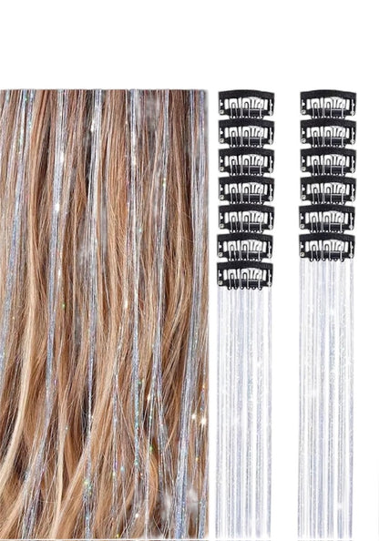 ✨Clip-In Hair Tinsel Extensions – Sparkling Fairy Hair Clips