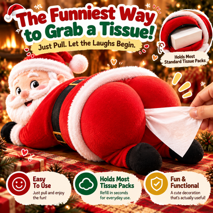 🎅 Funny Santa Butt Tissue Box - Cheeky Christmas Decor & Gag Gift