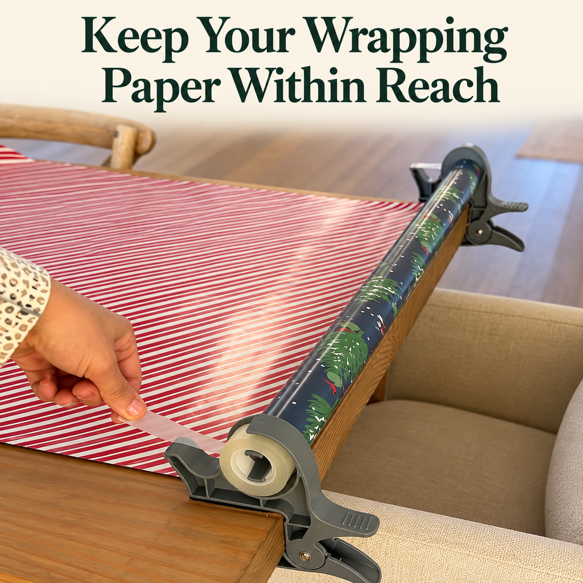 🎀✂️ Easy Clip-On Tabletop Wrap Organizer ✨ 2-Pack Gift Wrapping Paper Holders