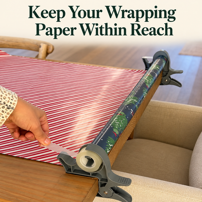 🎀✂️ Easy Clip-On Tabletop Wrap Organizer ✨ 2-Pack Gift Wrapping Paper Holders