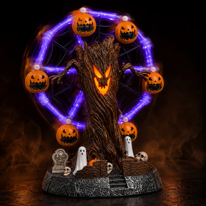 🎃 Animated Halloween Ghost Tree Ferris Wheel | Rotating Spooky Table Decor 🎡