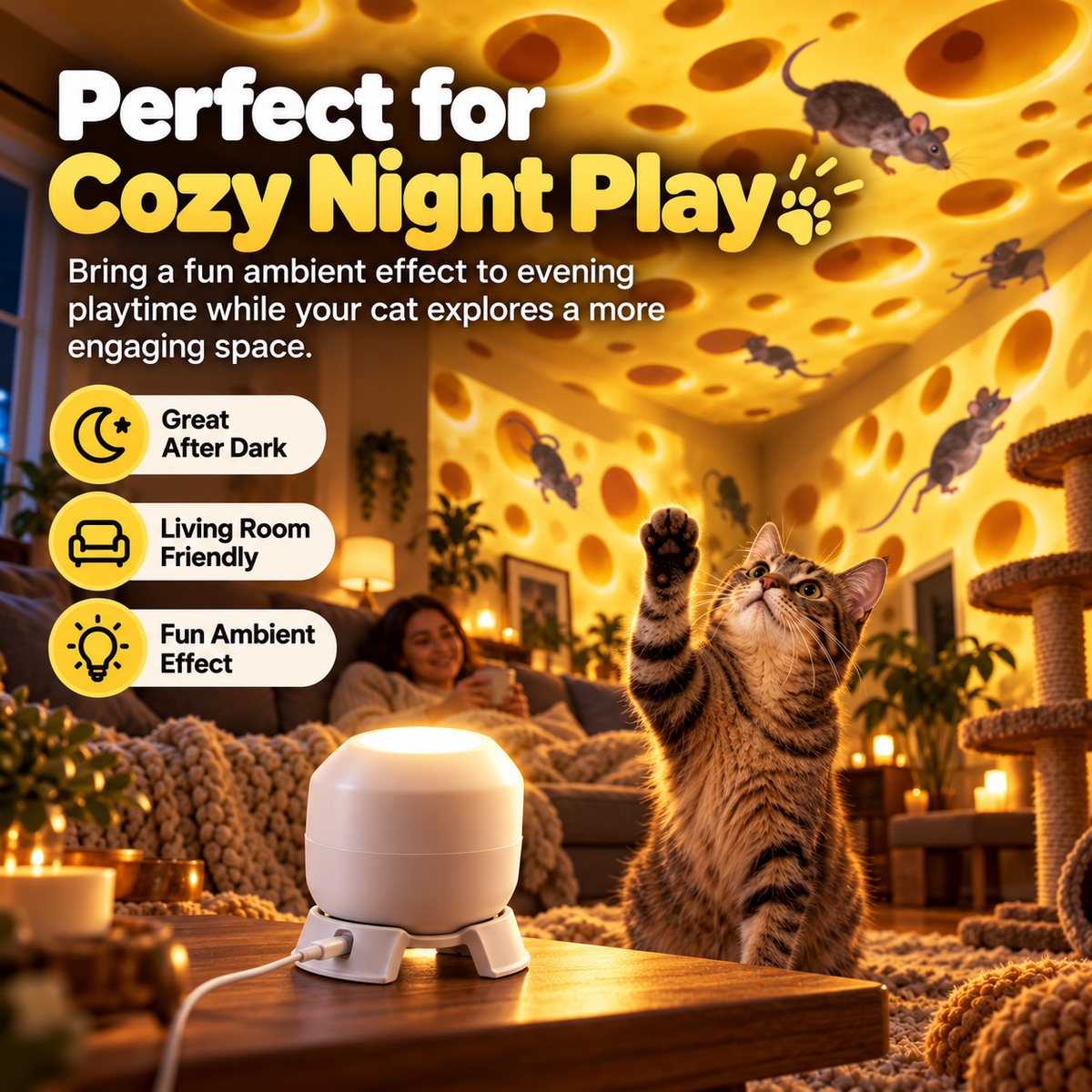 🐱Cat Mouse Chase Projector – Turn Any Room Into a Play Zone