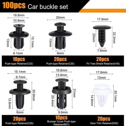 Expansion Screw Clips Set for Automobiles Mudguard Leaf Plates Door Panel Clips(100 PCS)