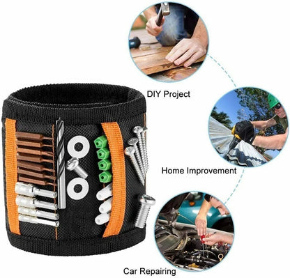 🔥Hot Sale⚡Magnet Wristband Tool Holder with 2 Storage Pockets