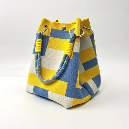 👜Boho Woven Polyester Bucket Bag