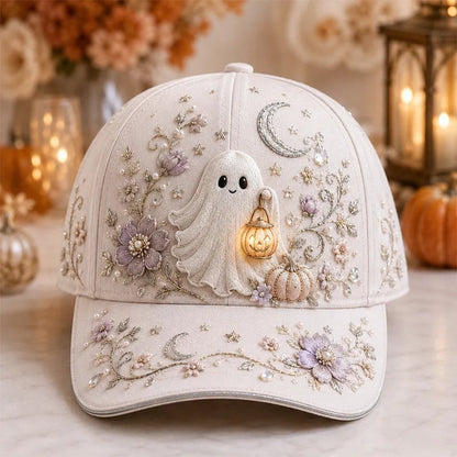 🎃 3D Halloween Embroidery Cap | Spooky Cute Adjustable Hat for Fall Outfits, Daily Styling & Halloween Parties