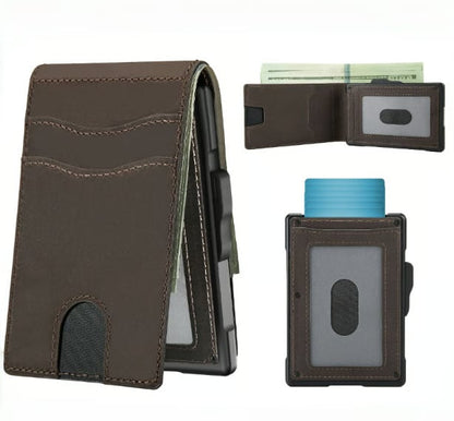 ⚡Hot Sales 49% OFF🔥Pop-Up Aluminum Wallet for Men – RFID Blocking, Slim Leather Front Pocket, Cash Slot & ID Window, Gift Box Included