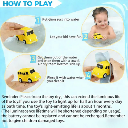6-Pack Light-Up Bath Vehicles – Flashing Cars & Trucks for Toddler Tub Fun