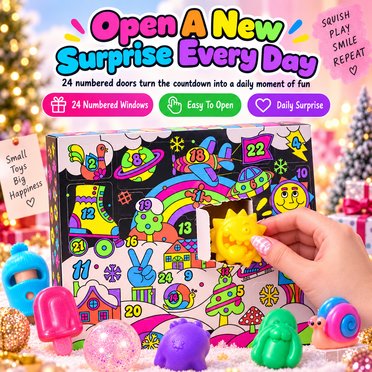 🎁✨24-Day Squishy Toy Advent Calendar – Mini Fidget Surprise Gift Set🎄
