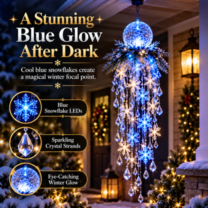 ☃️Christmas Crystal Cascade Hanging Snowflake Light – 4 Festive Holiday Styles