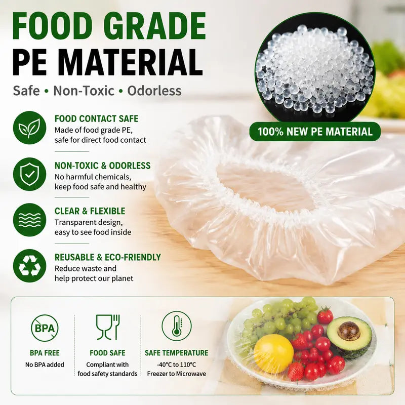🥗100PCS Stretch Bowl Covers – Freshness Sealed, Waste Reduced