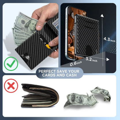 ⚡Hot Sales 49% OFF🔥Pop-Up Aluminum Wallet for Men – RFID Blocking, Slim Leather Front Pocket, Cash Slot & ID Window, Gift Box Included