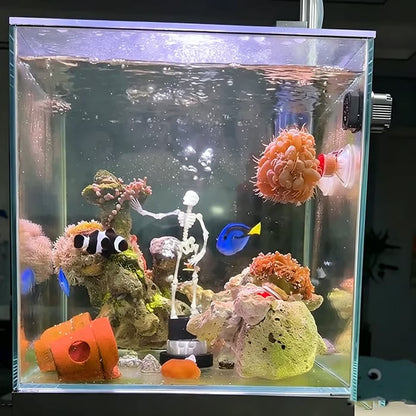 Dancing Skeleton Bubble Aquarium Ornament 🦴💨