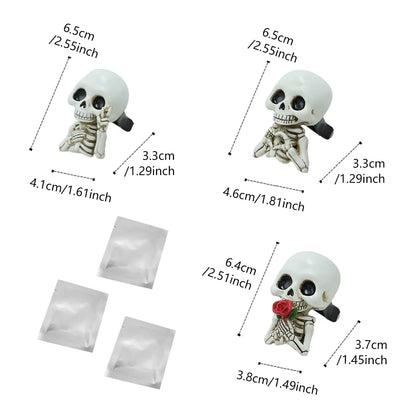 💀3-Piece Skull Car Diffuser Set – Gothic Air Vent Decor