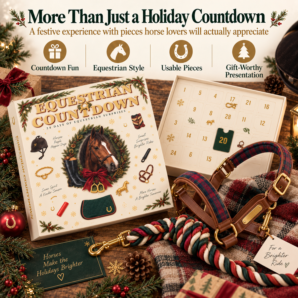 🐎24-Day Equestrian Advent Calendar – Christmas Countdown Gift for Horse Lovers