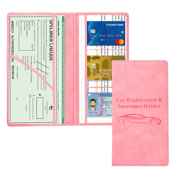 🚗 Car Registration & Insurance Document Holder | Premium PU Leather Organizer