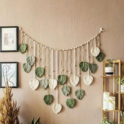 🌿Boho Macrame Leaf Wall Hanging – Bring Natural Warmth to Any Space