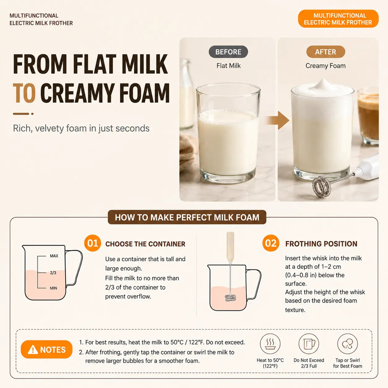 ⚡️Electric Milk Frother Handheld