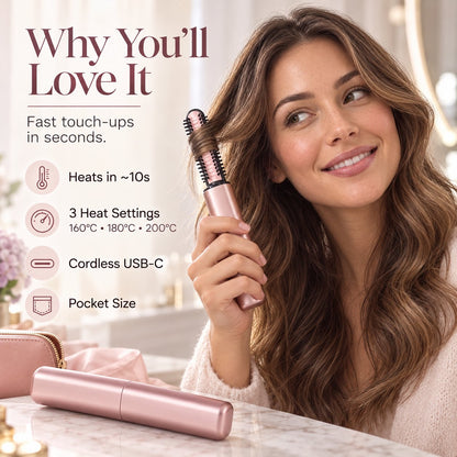 Mini hair curler with three temperature settings