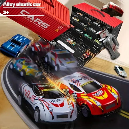 48pcs Pull-Back Toy Cars Set, Mini Alloy Racing Cars with Track Gift Box for Kids